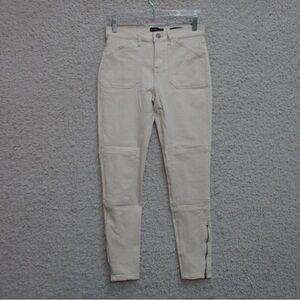 Banana Republic Mid-Rise Skinny Ankle Jeans w/ Zip Cuffs. Ivory, Sz 31 P #1831